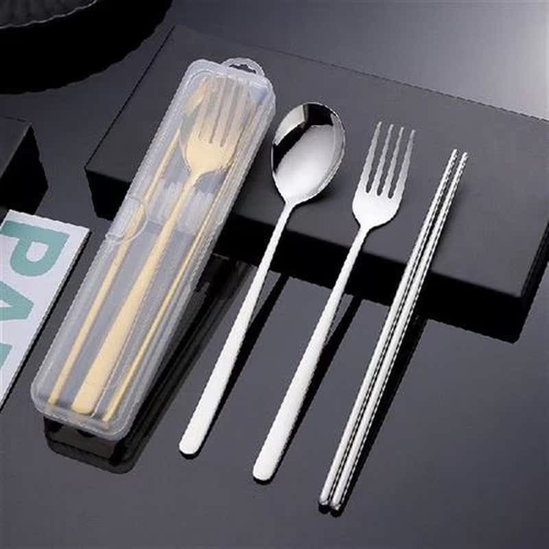 2/3Pcs Dinnerware Set Stainless Steel Tableware Chopsticks