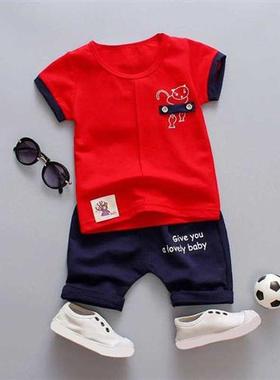 Summer Children Boy Clothes Set Ctoon Printed Short Sleeve
