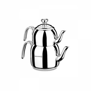 Stainless Steel Turkish Teapot Double Kettle Family Size Tea