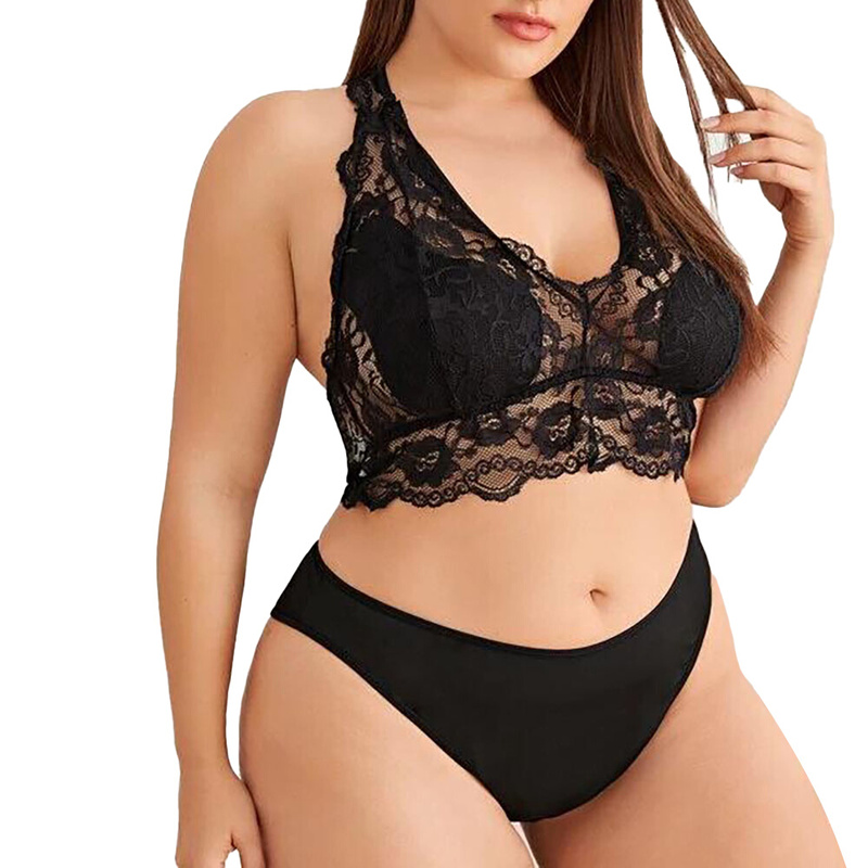 2021 New Arrival Women Plus Size Push Up Wireless Lace Bra T