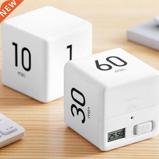 White Color Cube Kitchen Timer Cubic Timer Minutes For Time