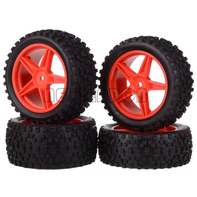 4PCS Front Rear Wheel Rim  88mm Rubber Tire Tyre 06010 06026