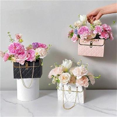 4Pcs Flower Tote Bag Portable Foldable Rhombic Pattern Gift
