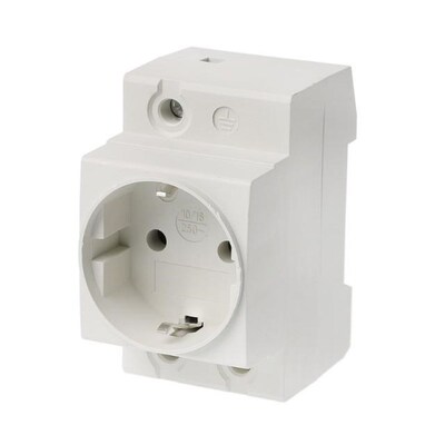 EU Socket 35mm DIN Rail Mount AC Power Adapter Socket 16A AC