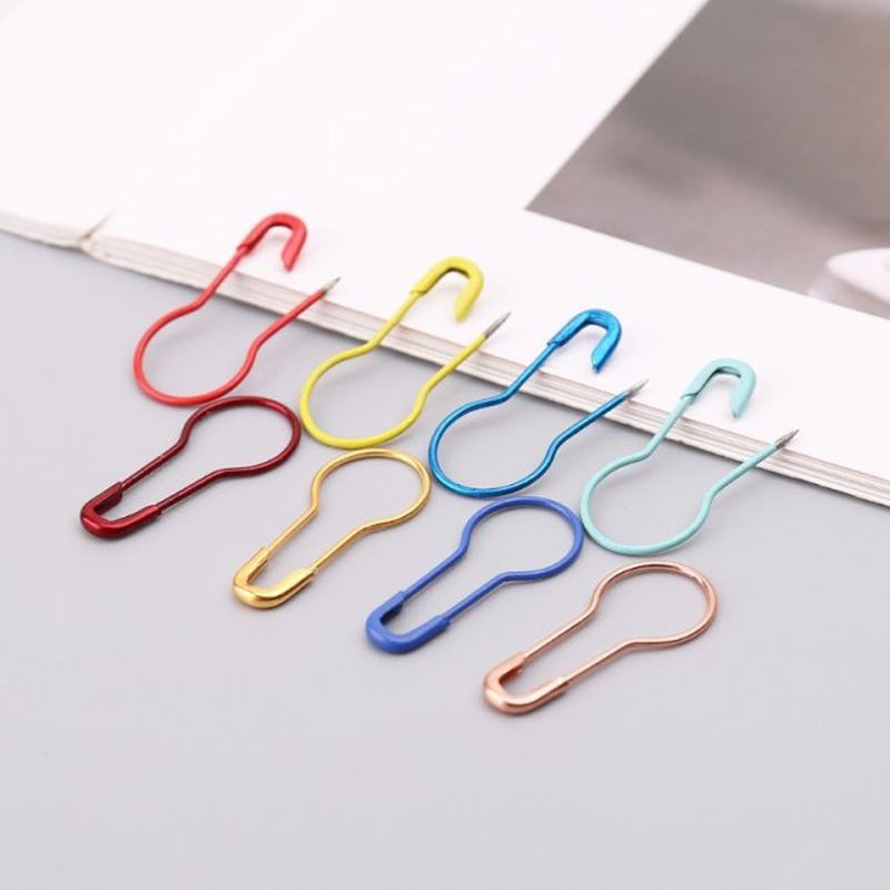 750pcs/box Calabash Gourd Shape Metal Security Safety Pins C