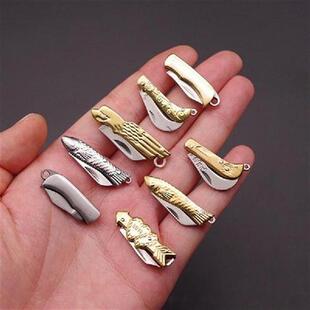 Mini Pocket Knife Folding Multifunctional Brass Keychain