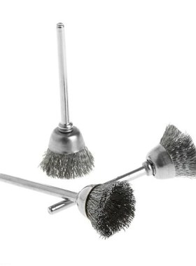 3Pcs Steel Wire Wheel Brush Head Abrasive Deburring Drillin
