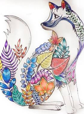 24 Page coloring book Enchanted est kids books Antistress  C