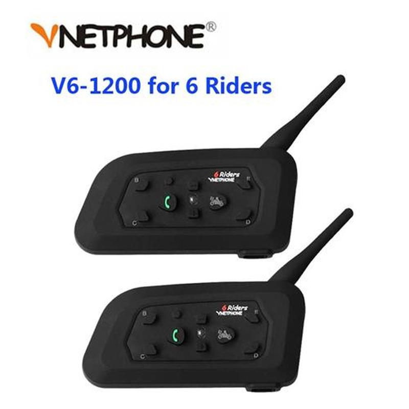 Vnetphone 2PCS 1200M Motorcycle Bluetooth Helmet Intercom f