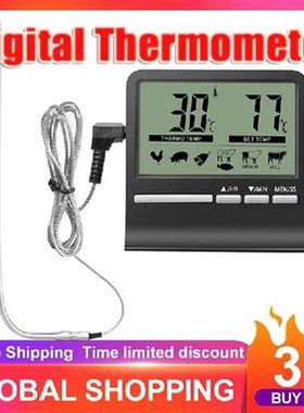 Digital Barbecue Meat Thermometer With Timer Oven Thermomet