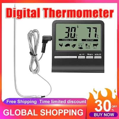 Digital Barbecue Meat Thermometer With Timer Oven Thermomet