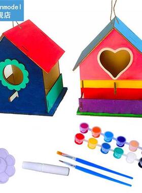 For Kids Hanging 12 Colors Paints Unpainted Wooden Arts Educ