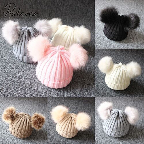 Winter Warm Knit Hat Beanie Cap for Kids Girls Boy  Skullies