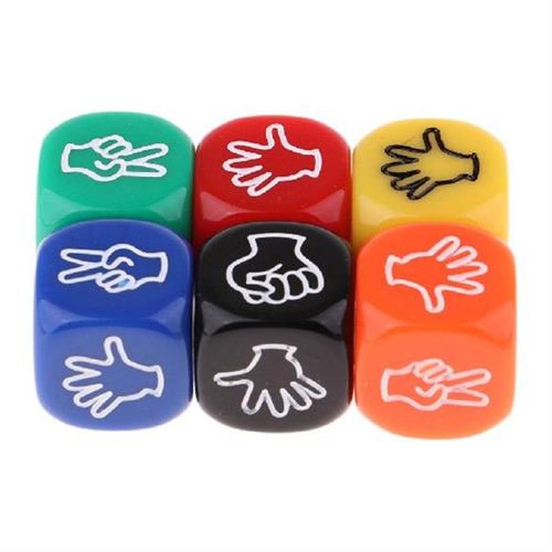 6pcs Rock-Scissors-Paper Dice Party Club Toy Gifts Six