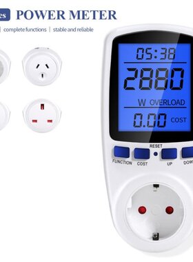 220V AC Digital LCD Power Meter Wattmeter Socket Wattage Kwh