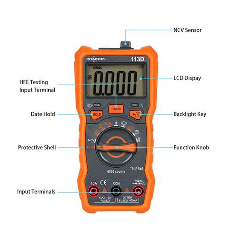 Multimeter RM113D Multimetro Tester Digital Multimeter 6000