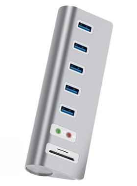 Dual Card Slot Station USB Flash Drives Multi 5 Port USB3.0