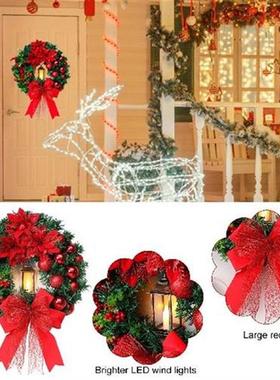Christmas Wreath with Lamp LED Lighting Wreathings Creative