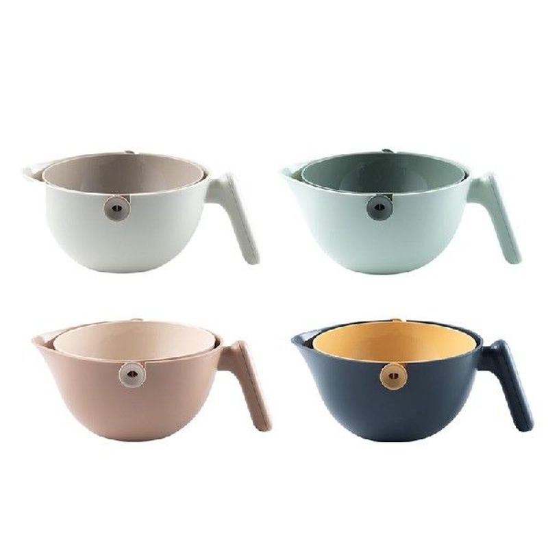 Multifunctional 2 In 1 Handheld Storage Basket Drain Bowl