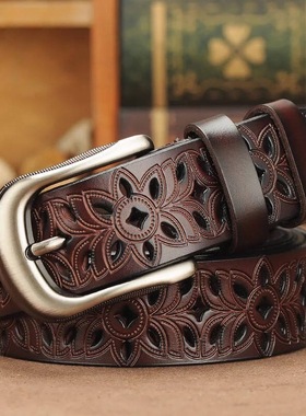 Genuine Leather Belts for Women Second Layer Cowskin Woman B