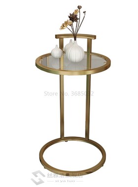 Nordic Gold Coffee Table Living Room Rack Sofa Corner Round