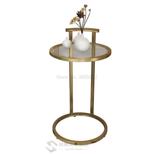 Nordic Gold Coffee Table Living Room Rack Sofa Corner Round