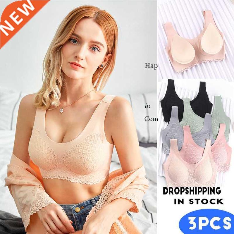 Dorpshipping 3PCS/lot Latex Plus size Latex Bra Seamless Bra