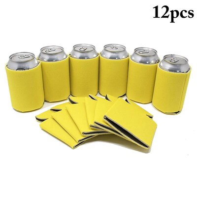 12PCS Beer Can Sleeve Cooler Sleeve Neoprene Insulated Folda