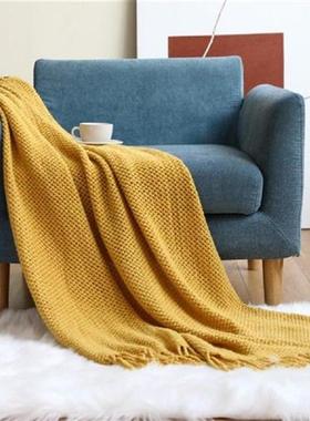 Sofa Blanket Knitted Blanket Shawl Blanket Solid Color