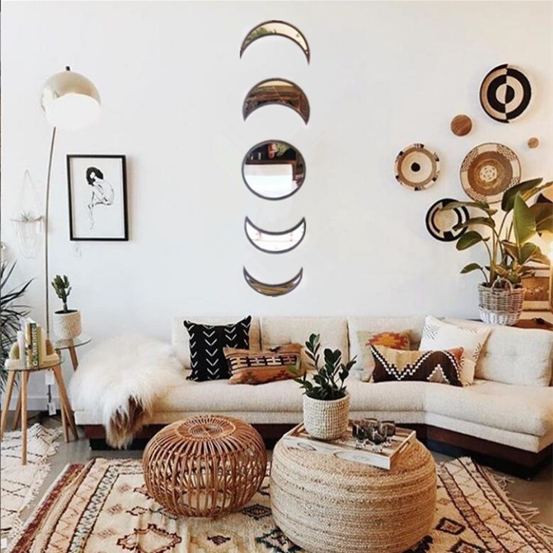 Mirrors Wall-Decoration Phase-Wall-Sticker Moonphase Decals