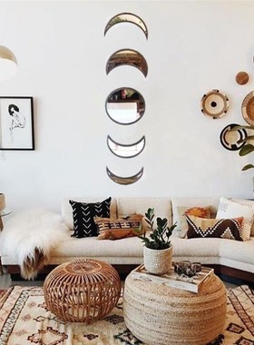 Mirrors Wall-Decoration Phase-Wall-Sticker Moonphase Decals