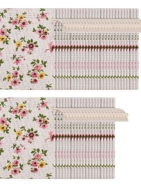 50Pcs Floral Burlap Drawstring Bags, Linen Gift Bag Packing