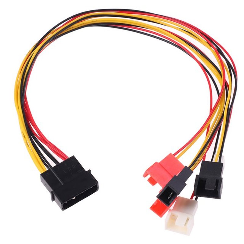 4Pin Molex to 3Pin Fan Power Cable Adapter Connector 12V 7V