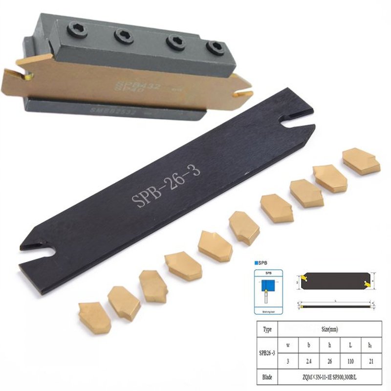 10pcs 26mm Parting Cut-Off Grooving Inserts  SPB26-3 Carbide
