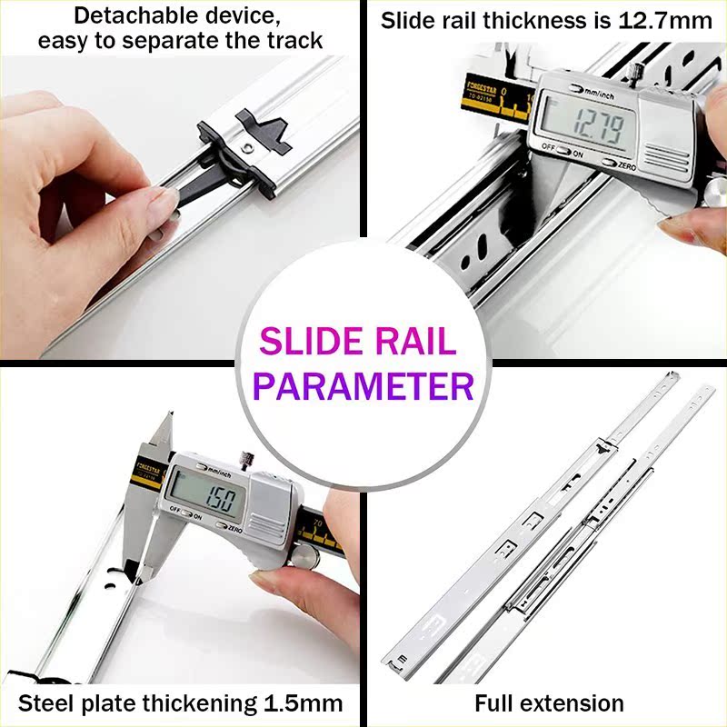 Heavy Duty Drawer Slides Full Extension Ball Bearing Cabinet