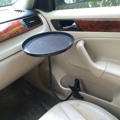 Car Food Tray with Clamp Bracket Folding Dining Table Drink