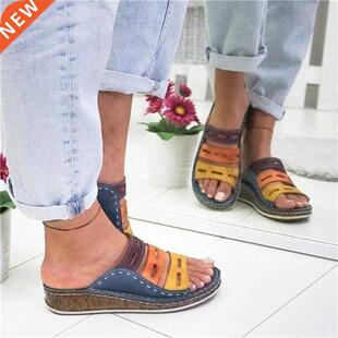 Women Sandals Summer Shoes Wedge 2022 Fashion Slides New Hee