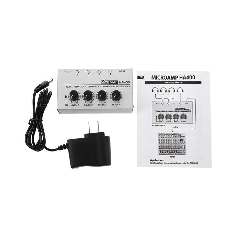 HA400 4 Channel Ultra compact Headphone Audio Stereo Amp Mi