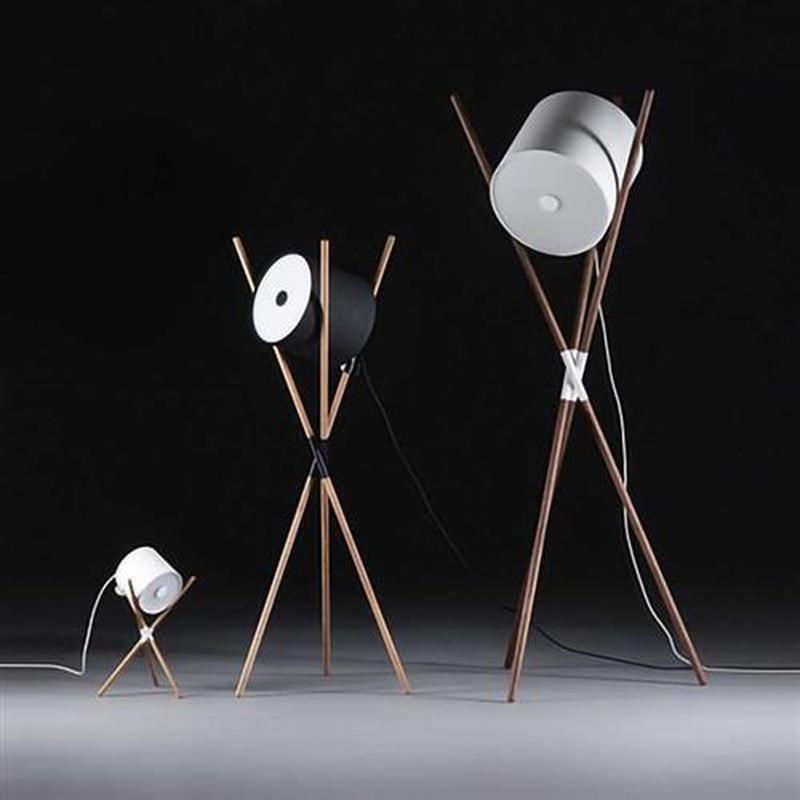 Nordic Walnut Solid Wood Triangle Floor lamp mon lying dr