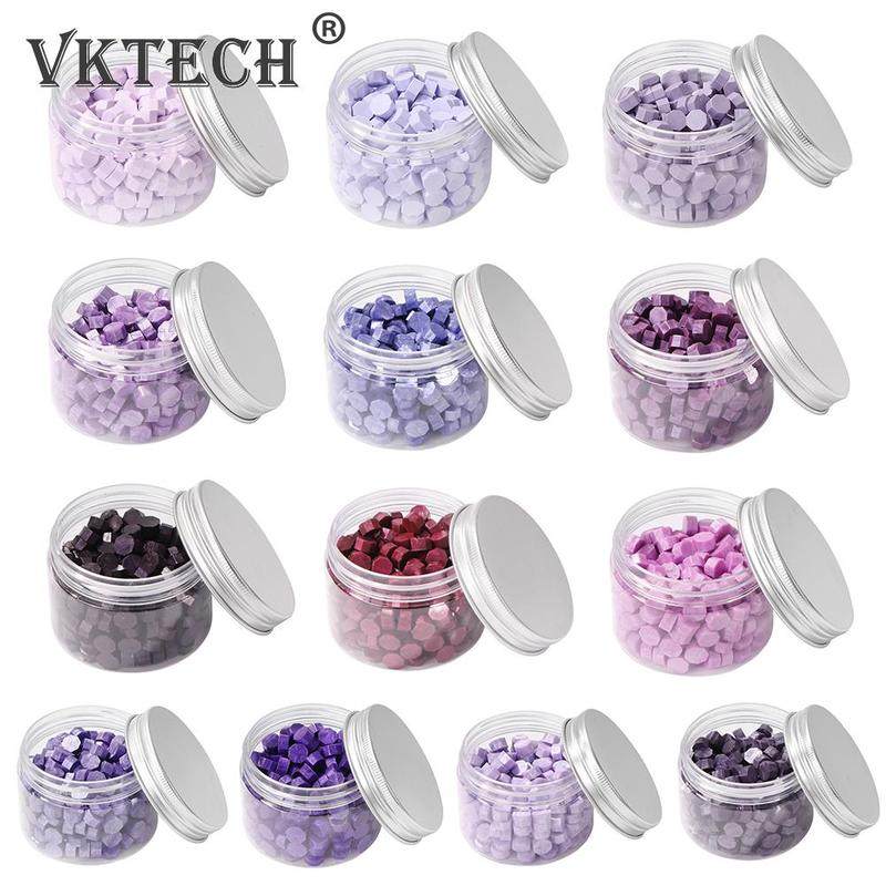 200pcs Vintage Wax Seal Beads Octagonal Colorful Beads Wax