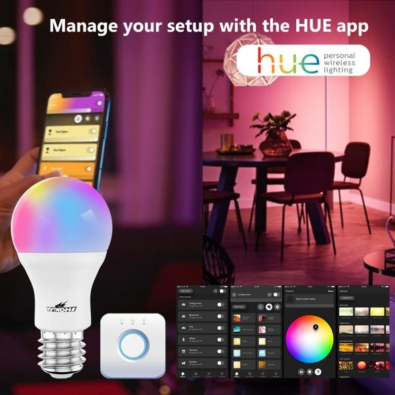 Tuya Zigbee 3.0 WiFi Smart Light Bulb E27 RGB LED Lamp Dimma