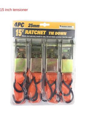 4PCS 4.5M*25mm Car Tension Rope Tie Down Strap Strong Ratche