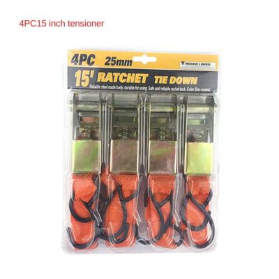 4PCS 4.5M*25mm Car Tension Rope Tie Down Strap Strong Ratche