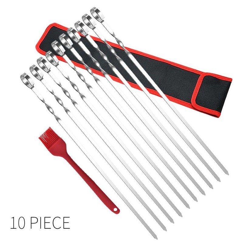 BBQ Kabob Skewers Set Picnic Outdoors Reusable BBQ Skewers S