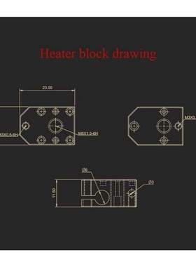 For Phaetus Series Dragon Hotend Heating Block Copper Plated