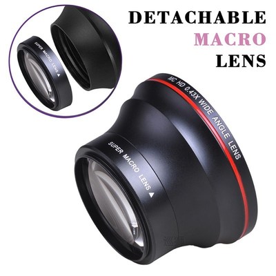 55MM 0.43x Professional HD Wide Angle Lens w/Macro Portion f