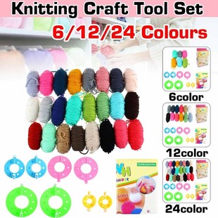 6/12/24Colors 4 Size Pompom Maker Fluff Ball Waver Weave Mak