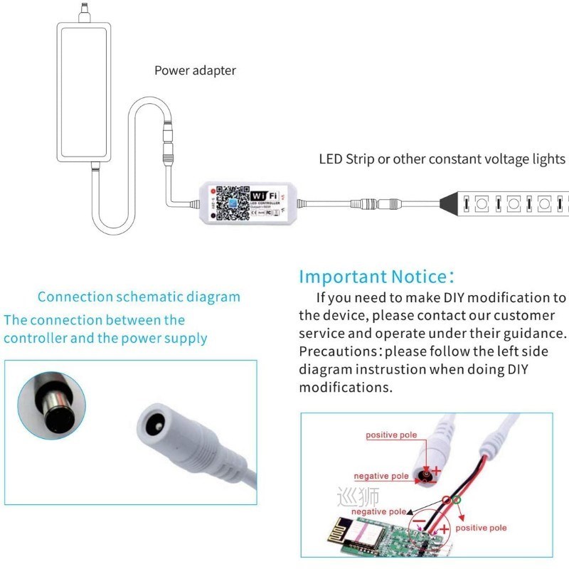 Magic Home WiFi Led Dimmer Controller Mini DC5V 12V 24V Wire