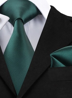 Solid Silk Mens Ties Neck Tie Set for Men Suits Tie Handker