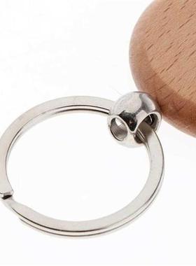 80Pcs Blank Round Wooden Key Chain Diy Wood Keychains Key Ta